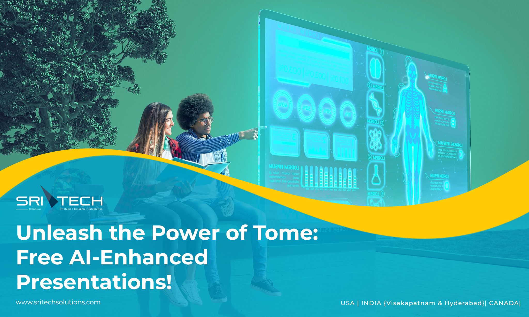 Image showcasing a user creating a presentation using Tome's intuitive interface and AI-powered features.